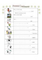 English Worksheet: Present Continuous