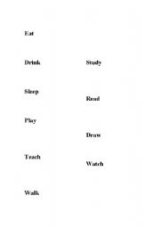 English worksheet: Most Common Present Simple Verbs