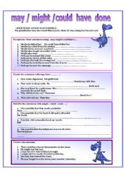 English Worksheet: COULD and COULD HAVE ... - past modals