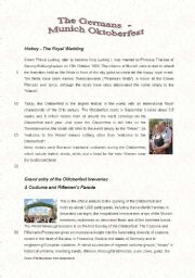 English Worksheet: The Germans - Munich Oktoberfest