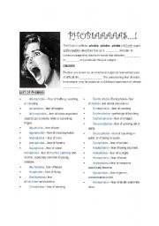 English Worksheet: Phobias!
