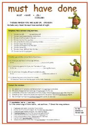 English Worksheet: HAD TO ... and MUST HAVE ...  - past modals