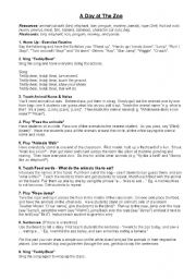 English Worksheet: A Day at The Zoo