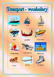 English Worksheet: Transport (water, snow) 2/2