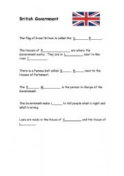 English Worksheet: British Government gap fill