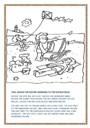 English Worksheet: Coloring Page - Summer