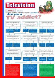 English Worksheet: Are you a TV addict?