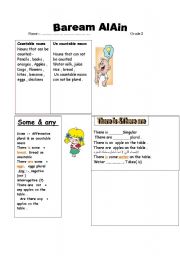 English Worksheet: some , any 