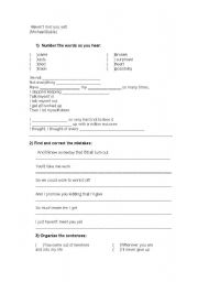 English Worksheet: Song exercise 
