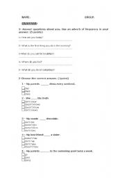 English worksheet: PRESENT SIMPLE