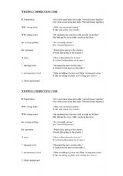 English Worksheet: Writing Correction Code