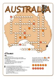 English Worksheet: Australia Crossword Puzzle