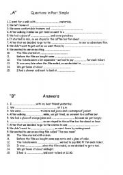 English worksheet: Questions in Past Simple