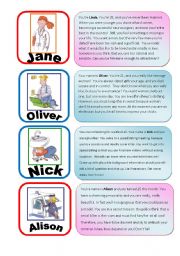 English Worksheet: Speed Dating Role Play EXTRA cards 2