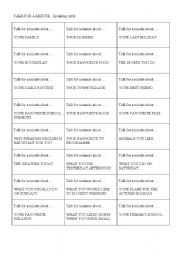 English Worksheet: Talk for a Minute