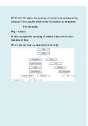 English Worksheet: semantics