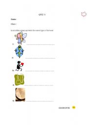 English worksheet: TYPES OF THE BOOKS