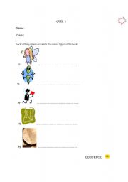 English Worksheet: TYPES OF THE BOOKS