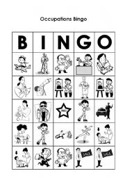 English Worksheet: Occupations Bingo