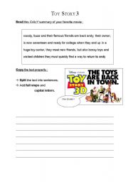 English Worksheet: TOY STORY 3 - Punctuation 