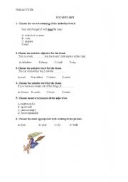 English worksheet: vocabulary exercise