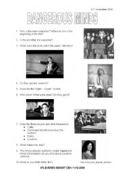 English Worksheet: Questions: Dangerous Minds