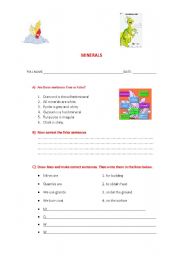 English Worksheet: Minerals