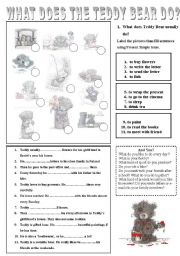 English Worksheet: What does Teddy Bear do?     PRESENT SIMPLE