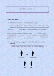 English Worksheet: Mid term test 1 /7th form