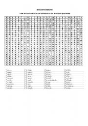 English Worksheet: WORDSEARCH VERBS - SIMPLE PAST