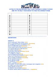 English Worksheet: password