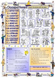 English Worksheet: Elementary Vocabulary Series 19 - Occupations2