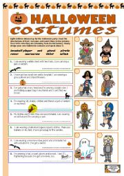 English Worksheet: Halloween costumes