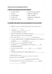 English Worksheet: Phrasal Verbs and expressions with DO