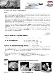 English Worksheet: space tourism pros and cons