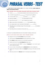 PHRASAL VERBS TEST