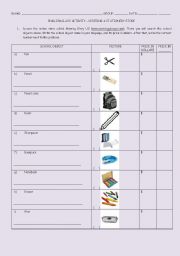 English Worksheet: Visiting an Online Stationery Store