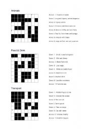 English Worksheet: Animal Crosswords