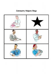 English Worksheet: Community Helpers Bingo