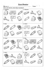 School objects multiple choice