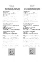 English Worksheet: SONG Stand by me