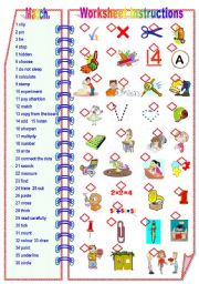 English Worksheet: Worksheet Instructions - Matching activity ** fully editable.