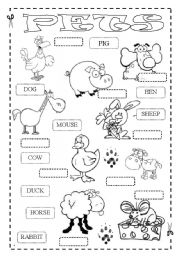 How fast can you match up animals? PETS - 2 pages