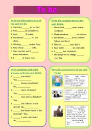 English Worksheet: To be