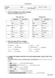 English Worksheet: Grammar test