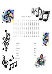 Music Genres Worksheet