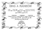 English Worksheet: Sing a rainbow