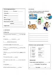 English Worksheet: ELEMENTARY  MIDTERM or FINAL TEST (with GRAMMAR, VOCABULARY, WRITING and READING)