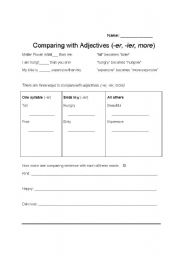 English worksheet: Comparitives and Superlatives