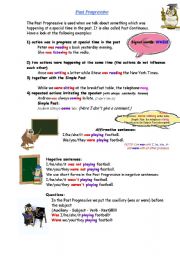 English Worksheet: Past Progressive